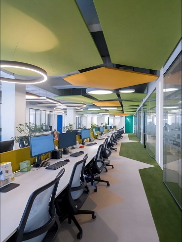 Modern office interior design by Aadya Interiors & Infrastructure creating functional, creative and professional workspace environments in Hyderabad.