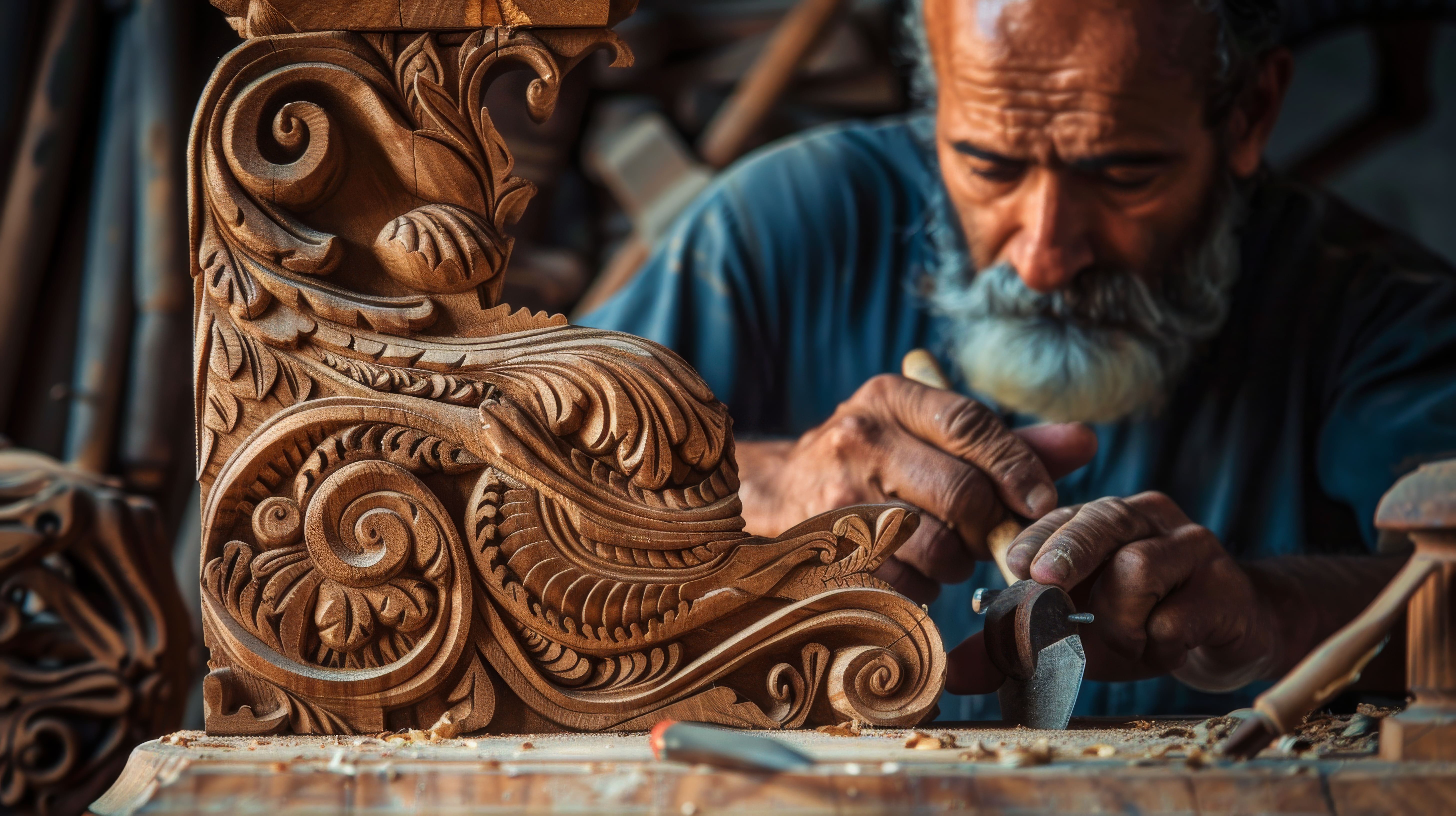 Fine woodworking in progress