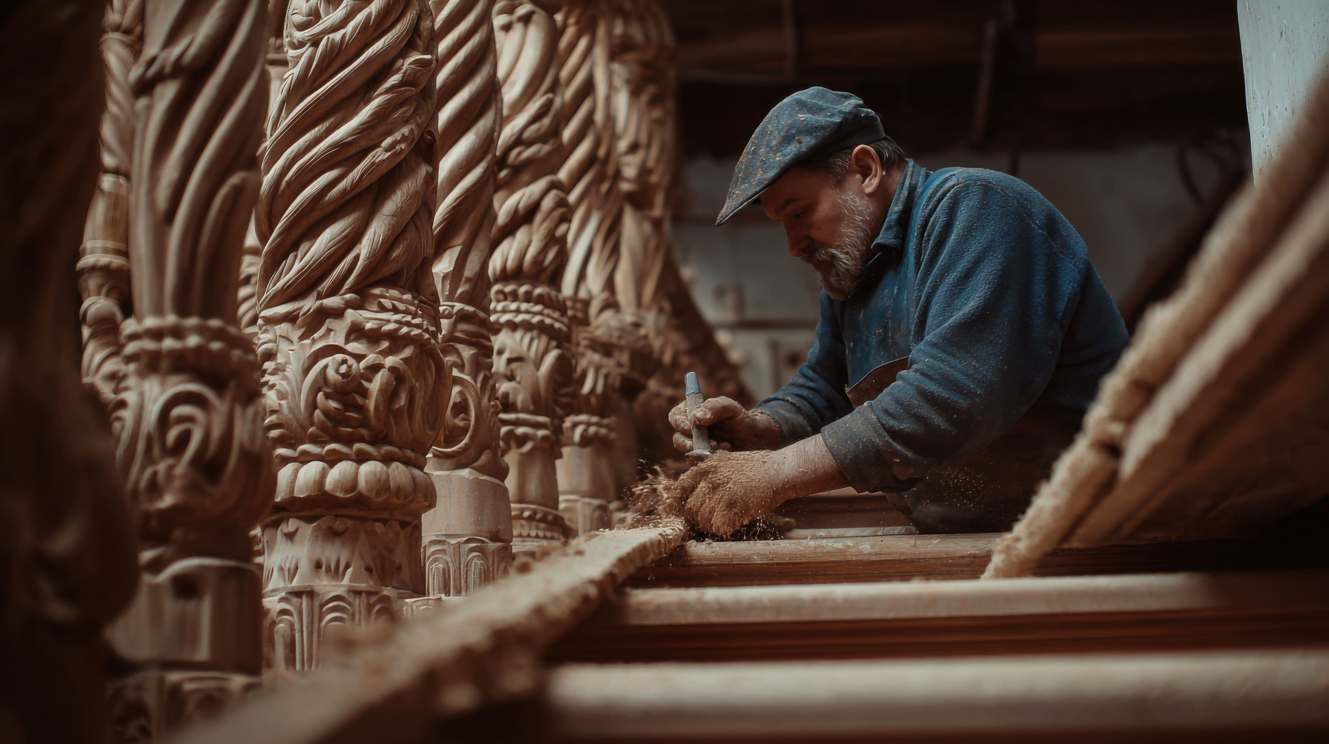 Traditional woodworking in action